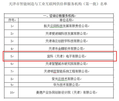宜科入選首批天津市智能制造與工業互聯網服務機構名單，引領產業數字化新浪潮